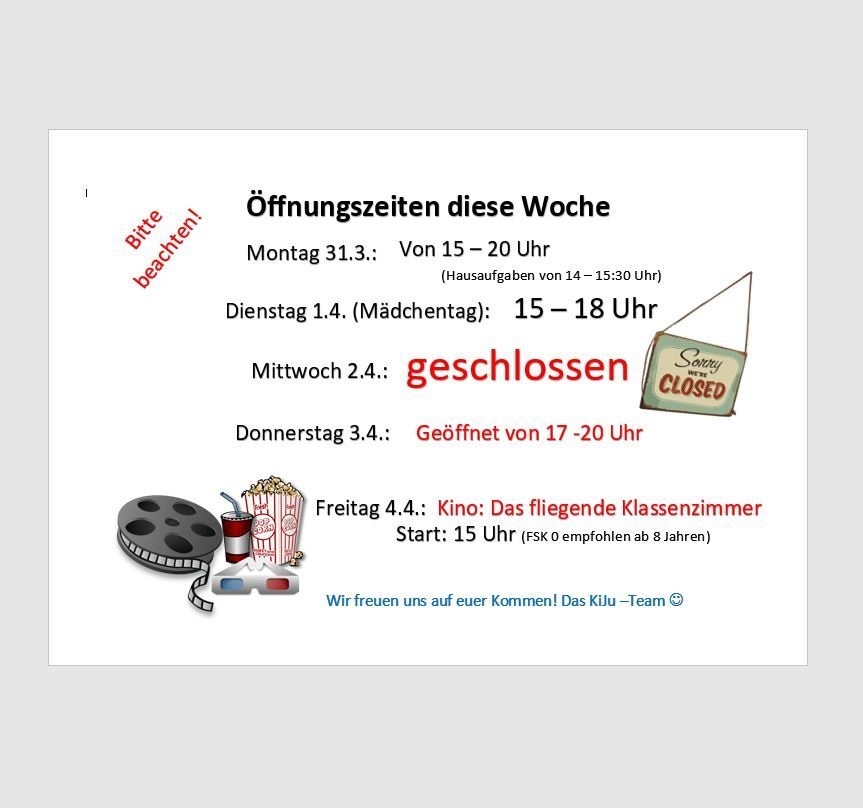 Öffnungszeiten