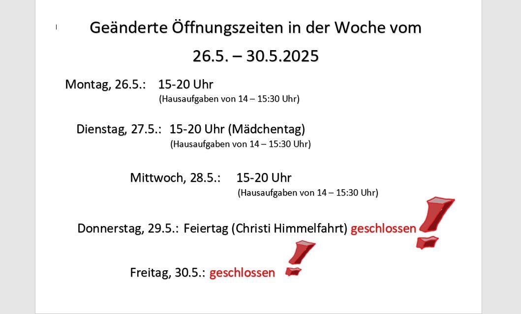 Öffnungszeiten