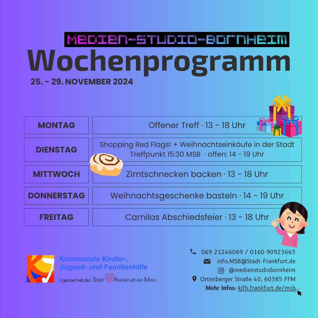 Wochenprogramm 18.-22.2024