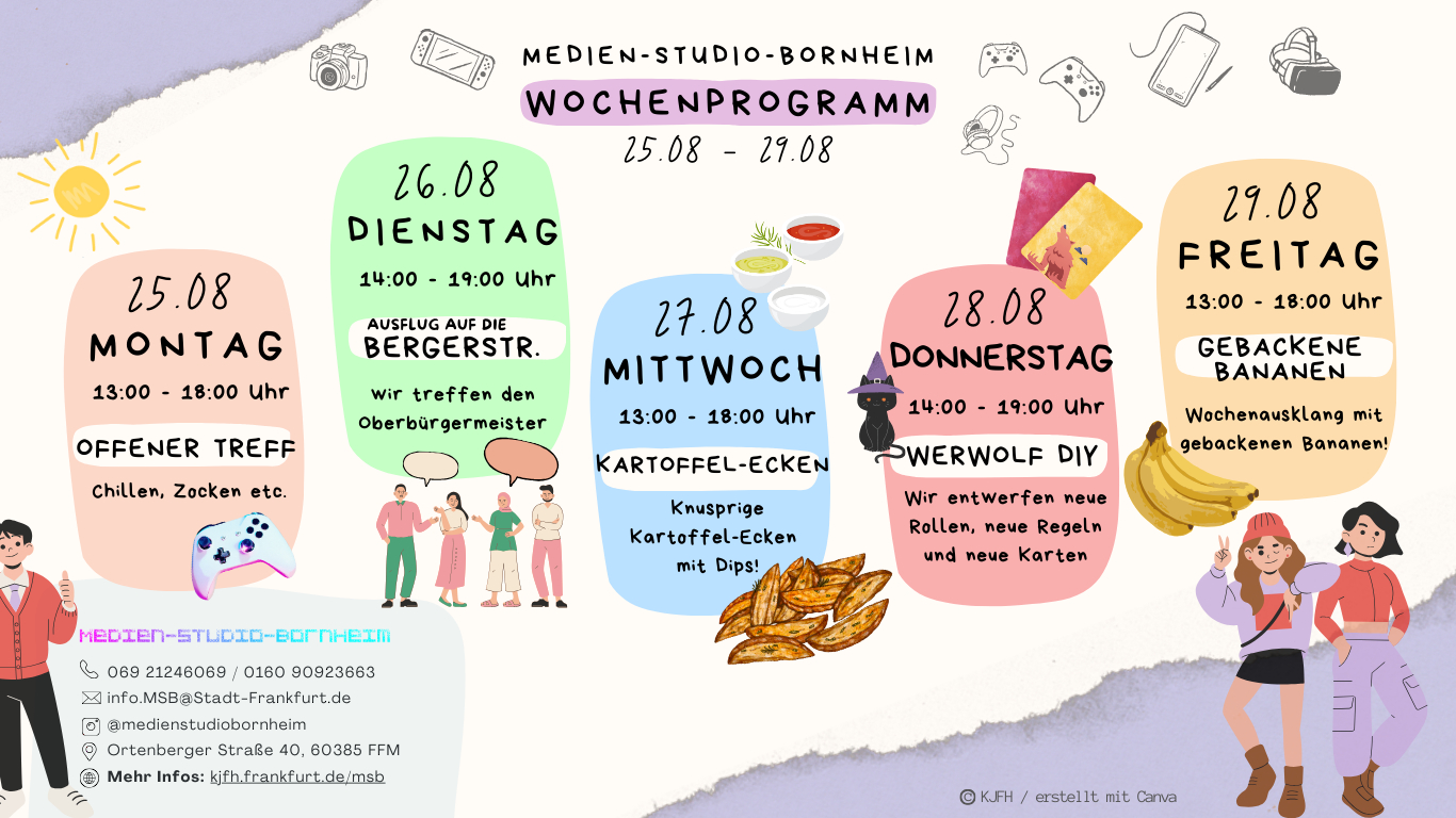 Wochenübersicht Programm Medien-Studio-Bornheim